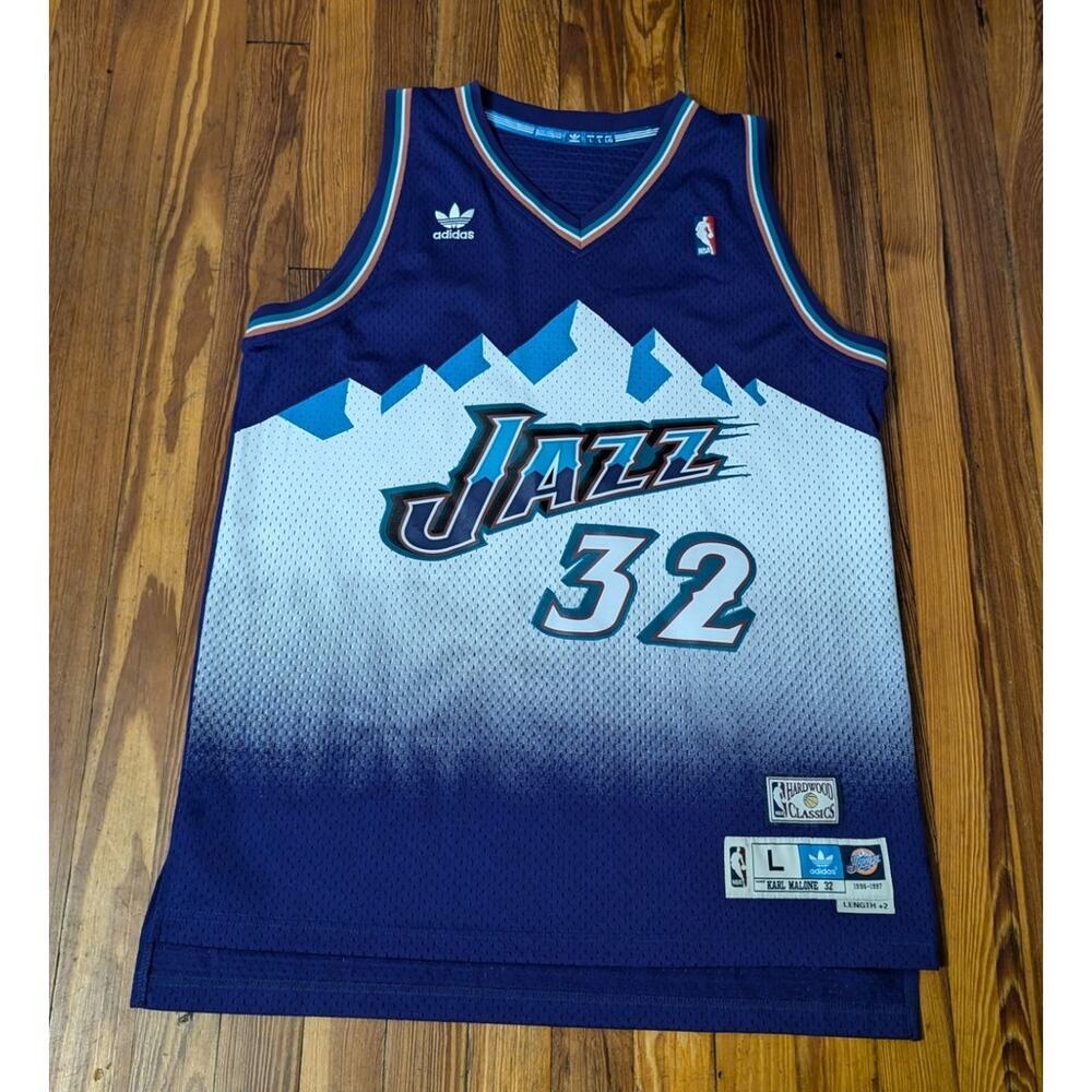 Adidas Utah Jazz Karl Malone Soul Swingman Jersey Mens Large